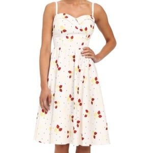 Stop staring 16 strawberry fit and flare dress.